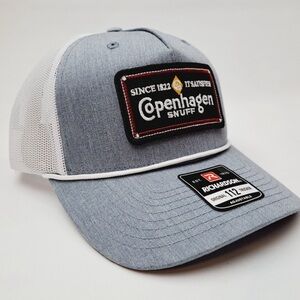 Vintage Chewing Tobacco Embroidered Patch Grey On White Mesh Richardson 112